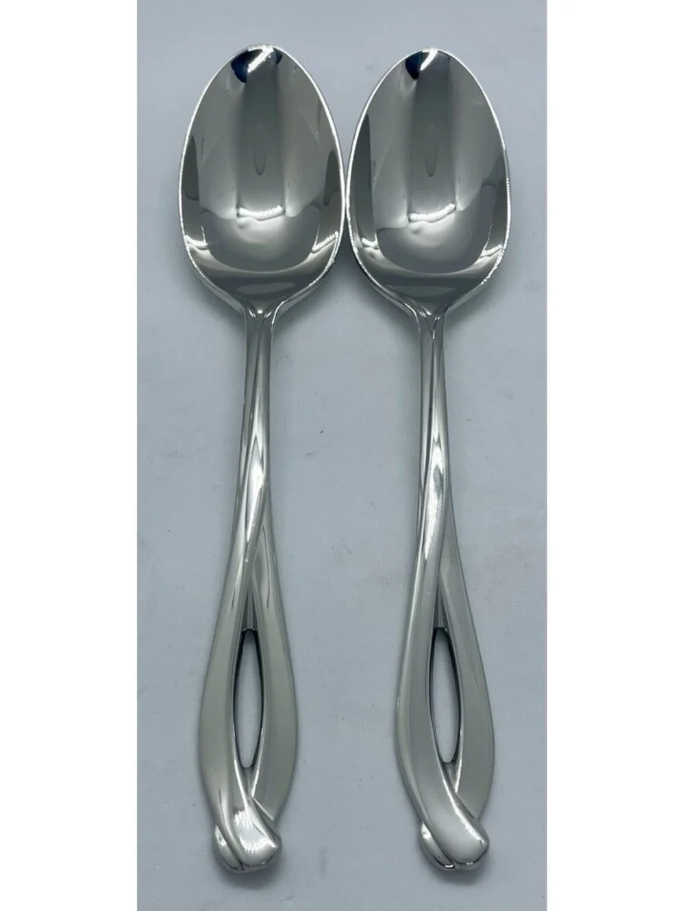 (2) Lenox DEBUT 18/8 Stainless Japan Kirk Stieff Collection Place Spoon Lot ~7”